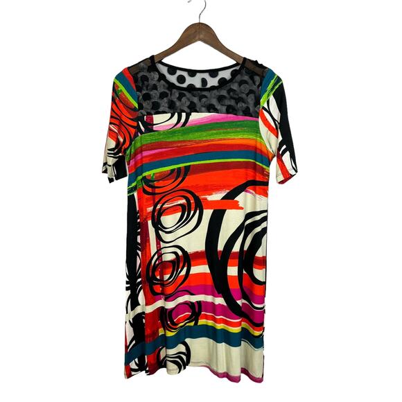 Uncle Frank | Tonya Orange Artistic Print Mini Shift Dress - Picture 5 of 11